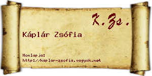 Káplár Zsófia névjegykártya