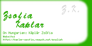 zsofia kaplar business card