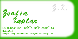 zsofia kaplar business card